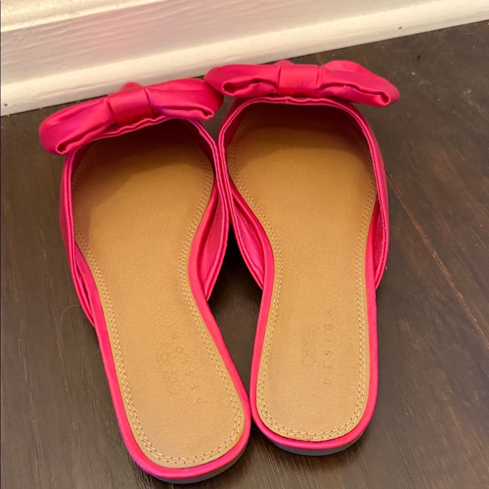 ASOS Fuchsia Bow Mules - Picture 6 of 7
